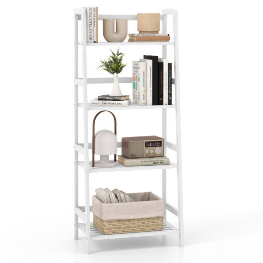 47.5 Inch 4-Tier Multifunctional Bamboo Bookcase Storage Stand Rack LuxuryLifeWay Online Store