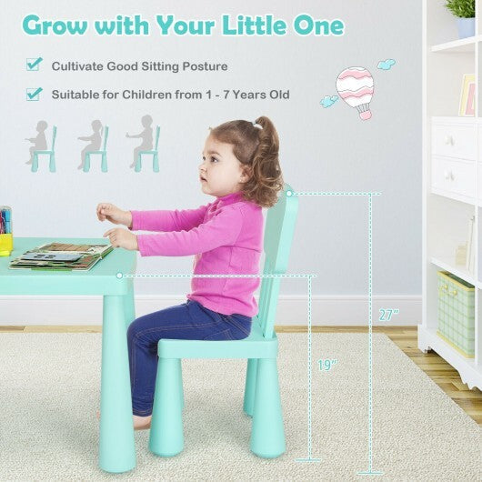 3 Pieces Toddler Multi Activity Play Dining Study Kids Table and Chair Set-Green - Color: Green LuxuryLifeWay Online Store