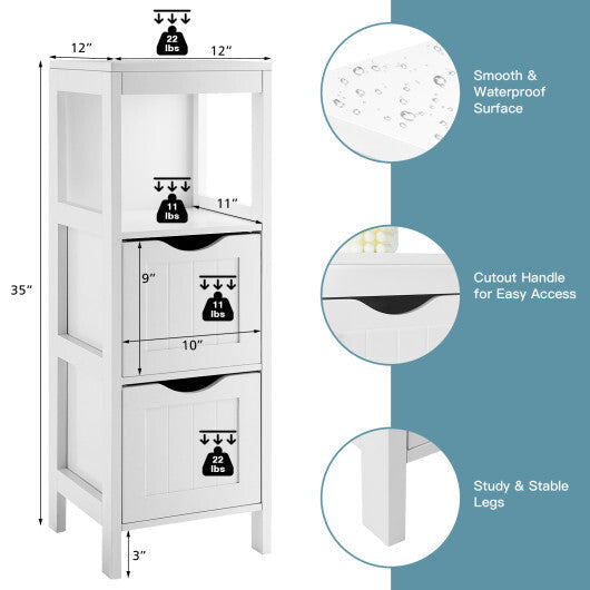 Freestanding Storage Cabinet with 2 Removable Drawers for Bathroom-Black LuxuryLifeWay Online Store