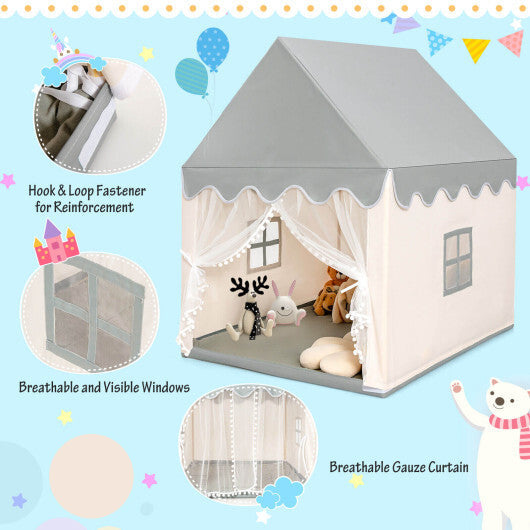 Kids Large Play Castle Fairy Tent with Mat-Beige - Color: Beige LuxuryLifeWay Online Store