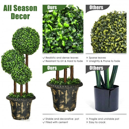 36-Inch Artificial Topiary Triple Ball Tree for Indoor and Outdoor LuxuryLifeWay Online Store
