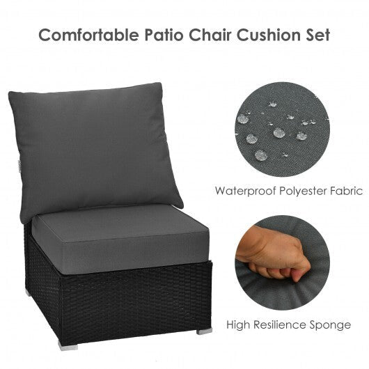 Deep Seat Chair Cushion Pads Set with Rope Belts for Indoor and Outdoor-Gray - Color: Gray LuxuryLifeWay Online Store
