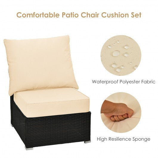 Deep Seat Chair Cushion Pads Set with Rope Belts for Indoor and Outdoor-Beige - Color: Beige LuxuryLifeWay Online Store