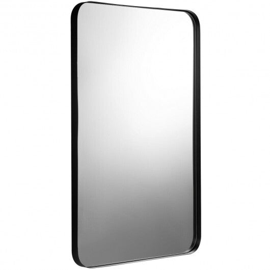 32 Inch x 20 Inch Metal Frame Wall-Mounted Rectangle Mirror-Golden LuxuryLifeWay Online Store