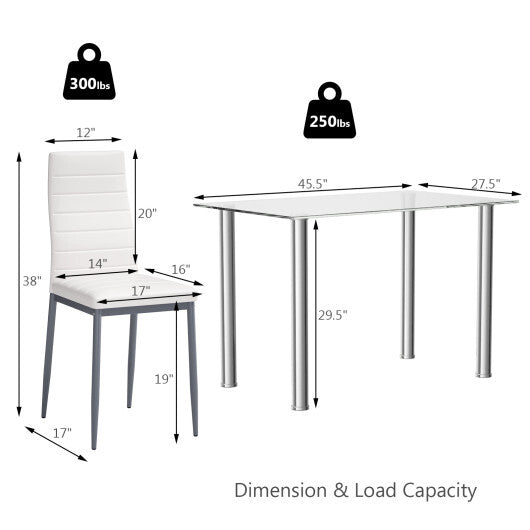 5 Pieces Dining Set with 4 PVC Leather Chairs LuxuryLifeWay Online Store