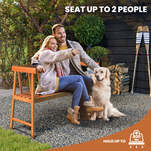 Outdoor Eucalyptus Wood Bench with Backrest and Armrests LuxuryLifeWay Online Store