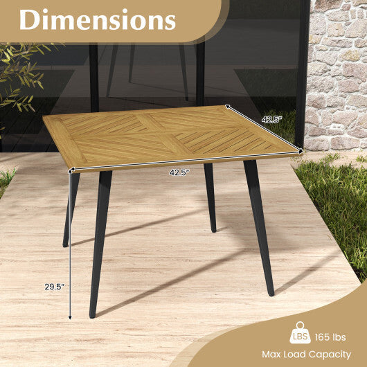 4-Person Acacia Wood Outdoor Dining Table for Garden Poolside and Backyard LuxuryLifeWay Online Store