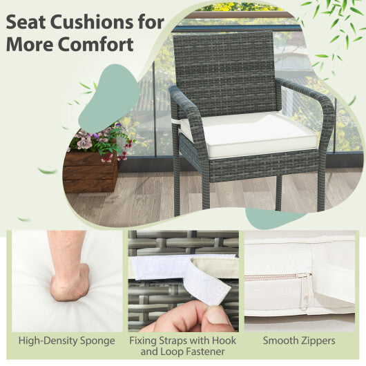 Patio Wicker Barstools with Armrests and Soft Cushions for Porch Backyard Set of 2 LuxuryLifeWay Online Store