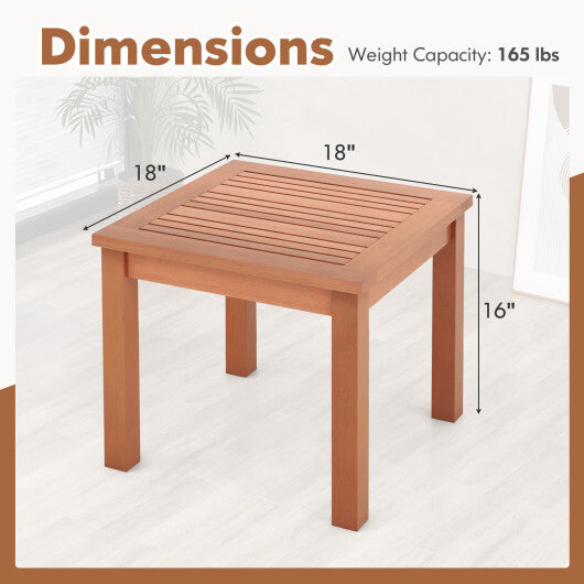 18 Inch Square End Outdoor Adirondack Side Table with Slatted Tabletop LuxuryLifeWay Online Store