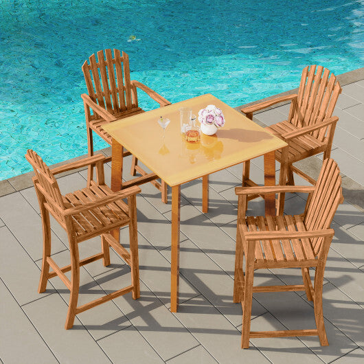 Tall Adirondack Chair with Armrests and Footrest for Deck-Turquoise LuxuryLifeWay Online Store