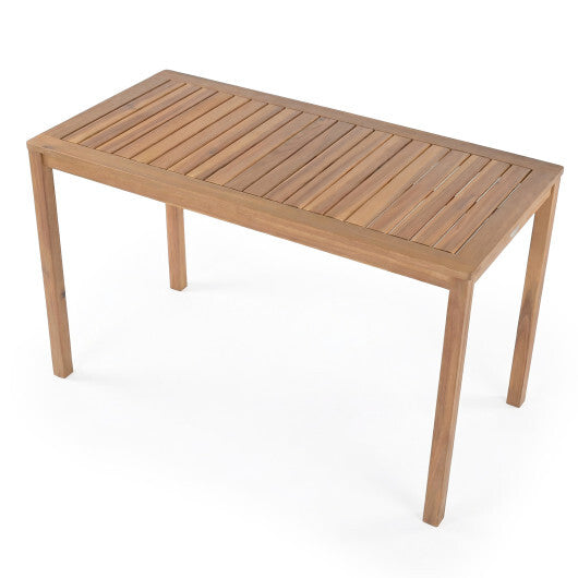 Outdoor Acacia Wood Dining Table with Slatted Tabletop for 4-6 LuxuryLifeWay Online Store