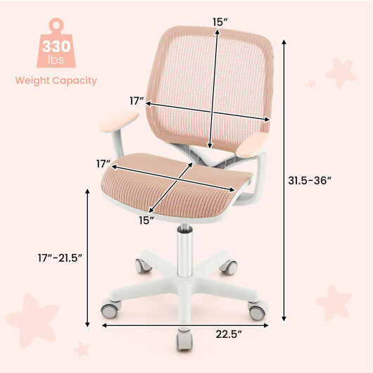 Swivel Mesh Children Computer Chair with Adjustable Height-Blue LuxuryLifeWay Online Store