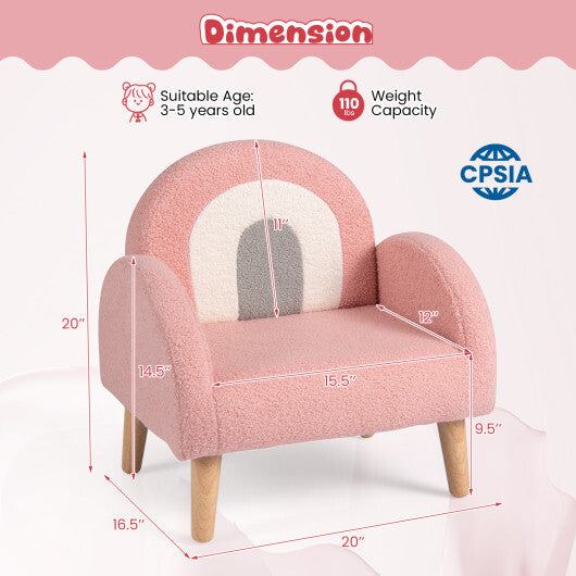 Kids Armchair with Comfy Backrest and Armrests-Pink LuxuryLifeWay Online Store
