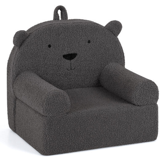 Kids Bear Sofa Toddler Foam Couch with Soft Fleece Fabric Cover-Navy LuxuryLifeWay Online Store