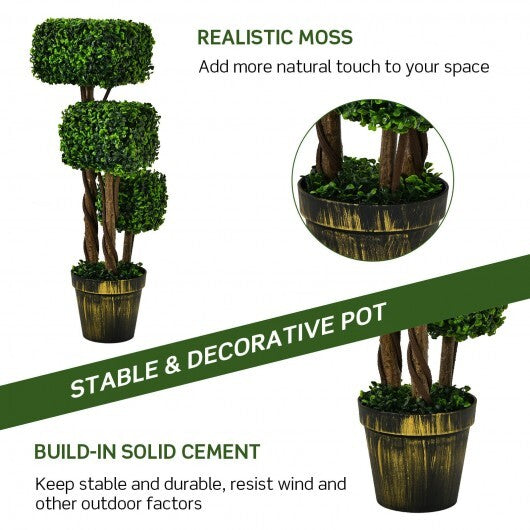 36 Inch Artificial Boxwood Topiary UV Protected Indoor Outdoor Tree LuxuryLifeWay Online Store