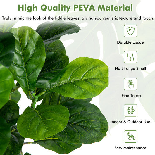 51 Inch 2-Pack Artificial Fiddle Leaf Fig Tree for Indoor and Outdoor LuxuryLifeWay Online Store
