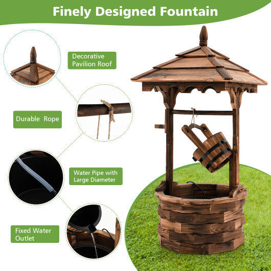 Patio Wooden Water Fountain with Electric Pump-Brown LuxuryLifeWay Online Store