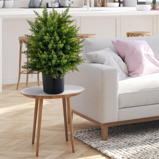 2-Pack Artificial Cedar Topiary Ball Tree with Cement Pot LuxuryLifeWay Online Store