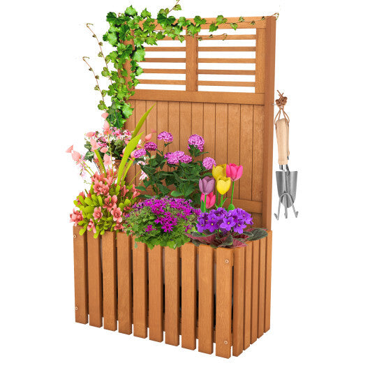 Wooden Raised Garden Bed with Privacy Screen LuxuryLifeWay Online Store