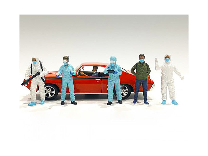 Hazmat Crew 6 piece Figurine Set for 1/18 Scale Models by American Diorama LuxuryLifeWay Online Store
