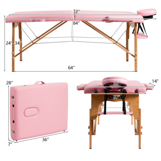 Height Adjustable Facial Spa Bed with Carry Case LuxuryLifeWay Online Store