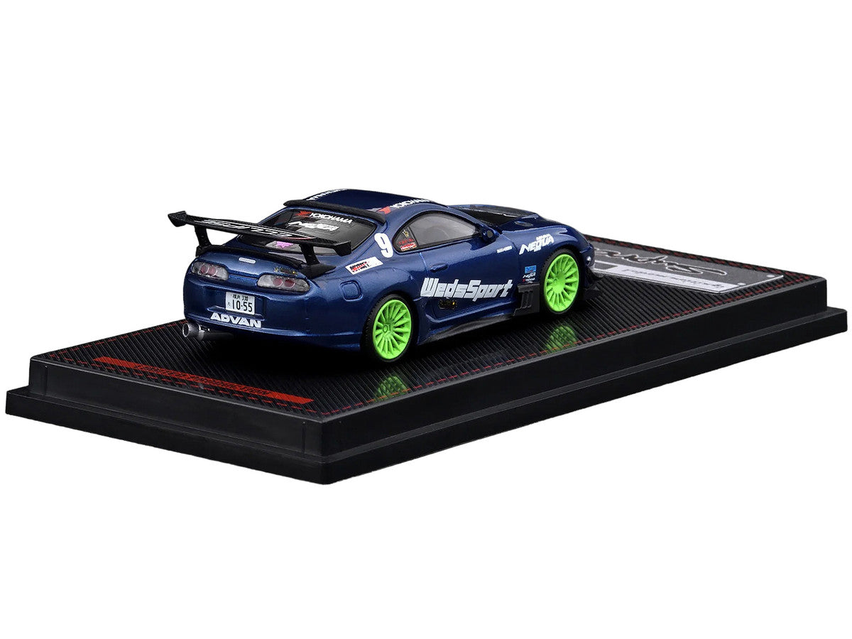 Toyota Supra (JZA80) RZ RHD (Right Hand Drive) #9 "WedsSport" Blue Metallic with Graphics 1/64 Diecast Model Car by Ignition Model LuxuryLifeWay Online Store