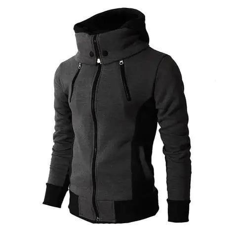 Men's Zip Up Hooded Jacket - Casual Slim Sports Cardigan