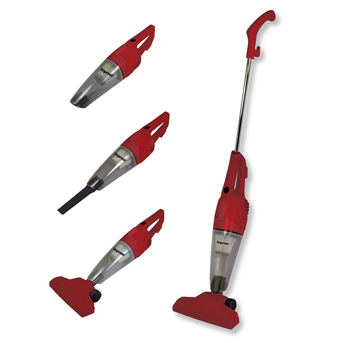 Impress GoVac 2-in-1 Upright-Handheld Vacuum Cleaner- Red LuxuryLifeWay Online Store