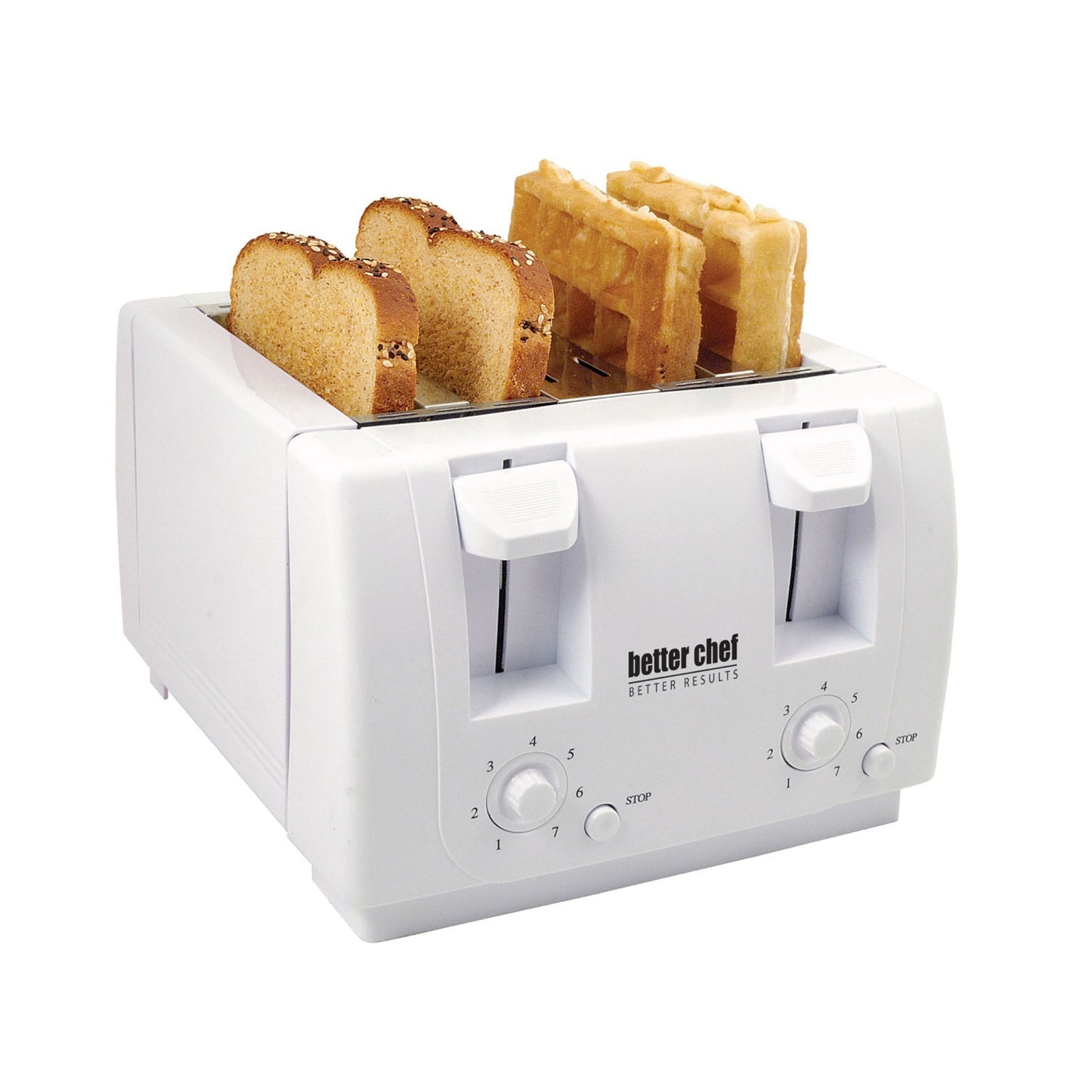 Better Chef 4 Slice Dual-Control Toaster in White LuxuryLifeWay Online Store