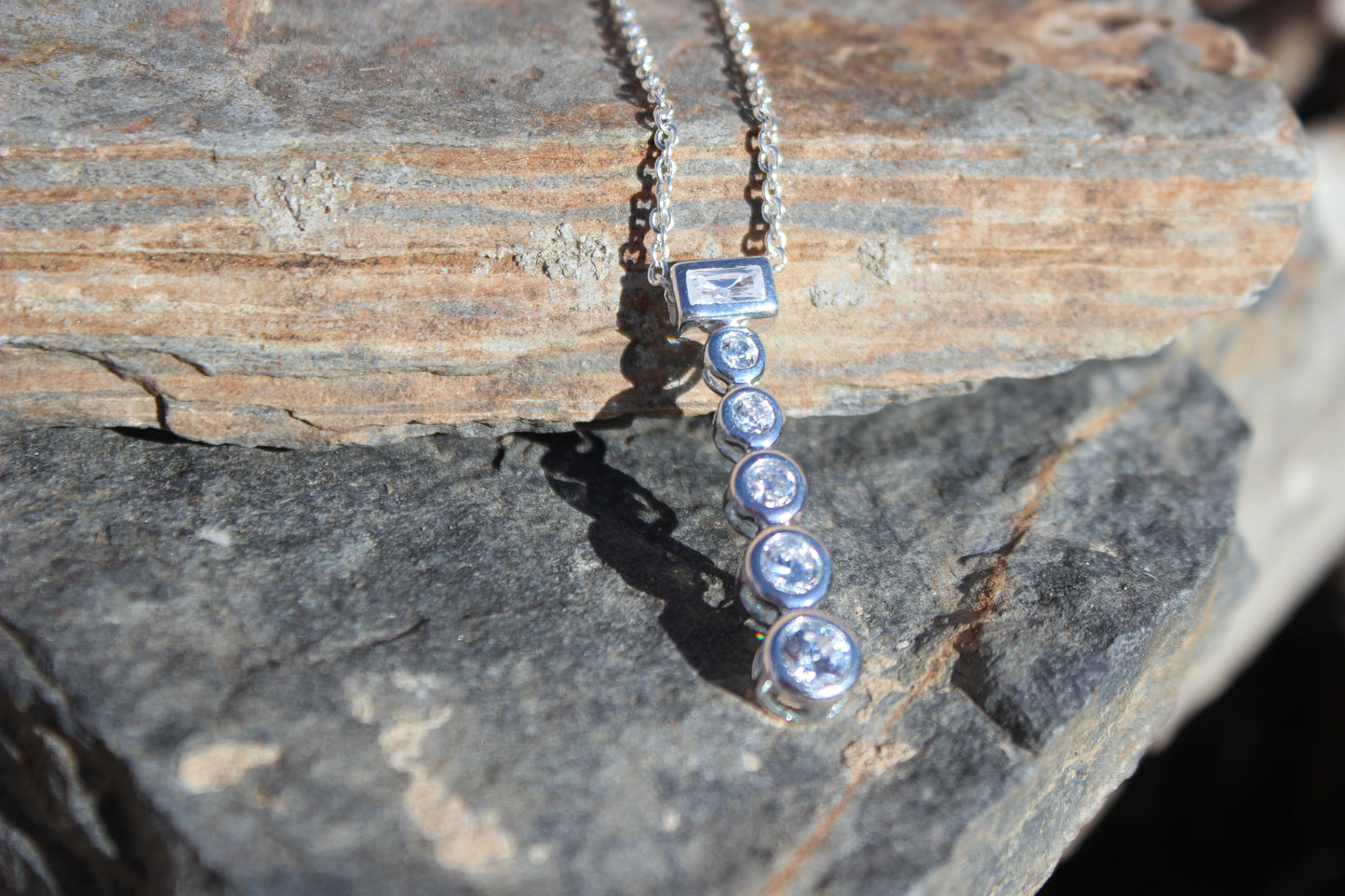 LOAS1371 - Rhodium Plating 925 Sterling Silver Chain Pendant with AAA CZ in Clear LuxuryLifeWay Online Store