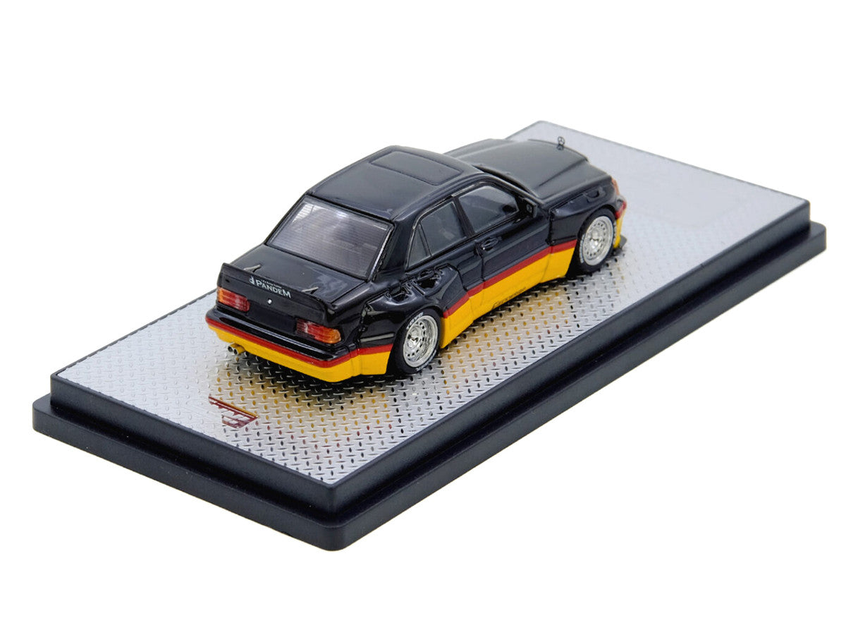 Pandem Rocket Bunny 190E Black with Red and Yellow Stripes "Diecast Con Madrid 2026 Event Edition" 1/64 Diecast Model Car by Inno Models LuxuryLifeWay Online Store