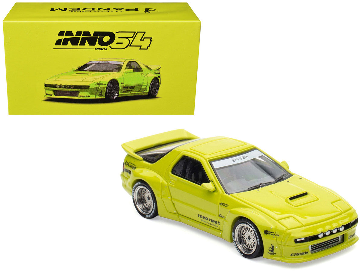 Mazda RX-7 (FC3S) "Pandem Aero" RHD (Right Hand Drive) Lime Green "The Model Car Show Malaysia 2025 Event Edition" 1/64 Diecast Model Car by Inno Models LuxuryLifeWay Online Store