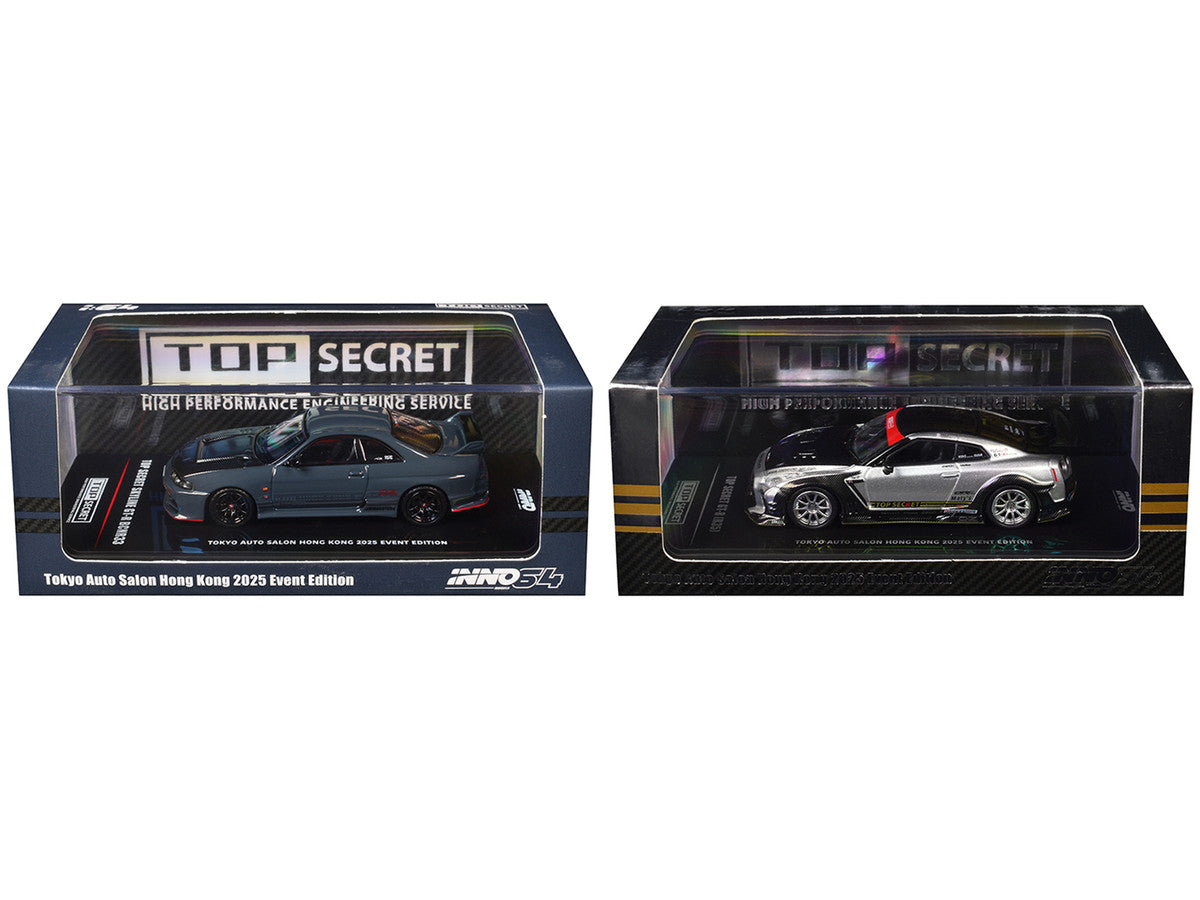 Nissan Top Secret "Tokyo Auto Salon Hong Kong 2025 Event Edition" Set of 2 Pieces 1/64 Diecast Model Car by Inno Models LuxuryLifeWay Online Store