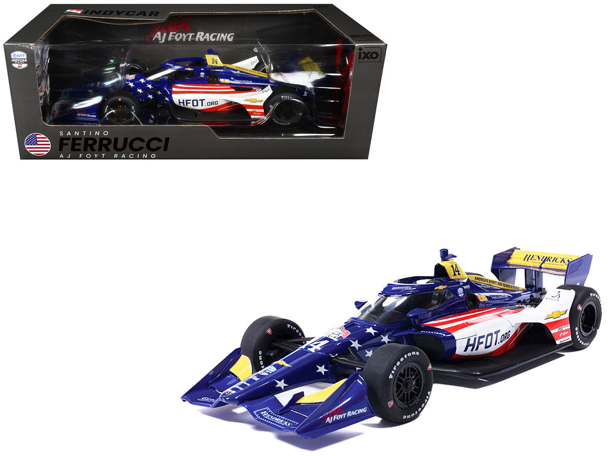Dallara IndyCar #14 Santino Ferrucci "HFOT.Org" AJ Foyt Racing (Road Course Configuration) "NTT IndyCar Series" (2026) 1/18 Diecast Model Car by IXO Models LuxuryLifeWay Online Store
