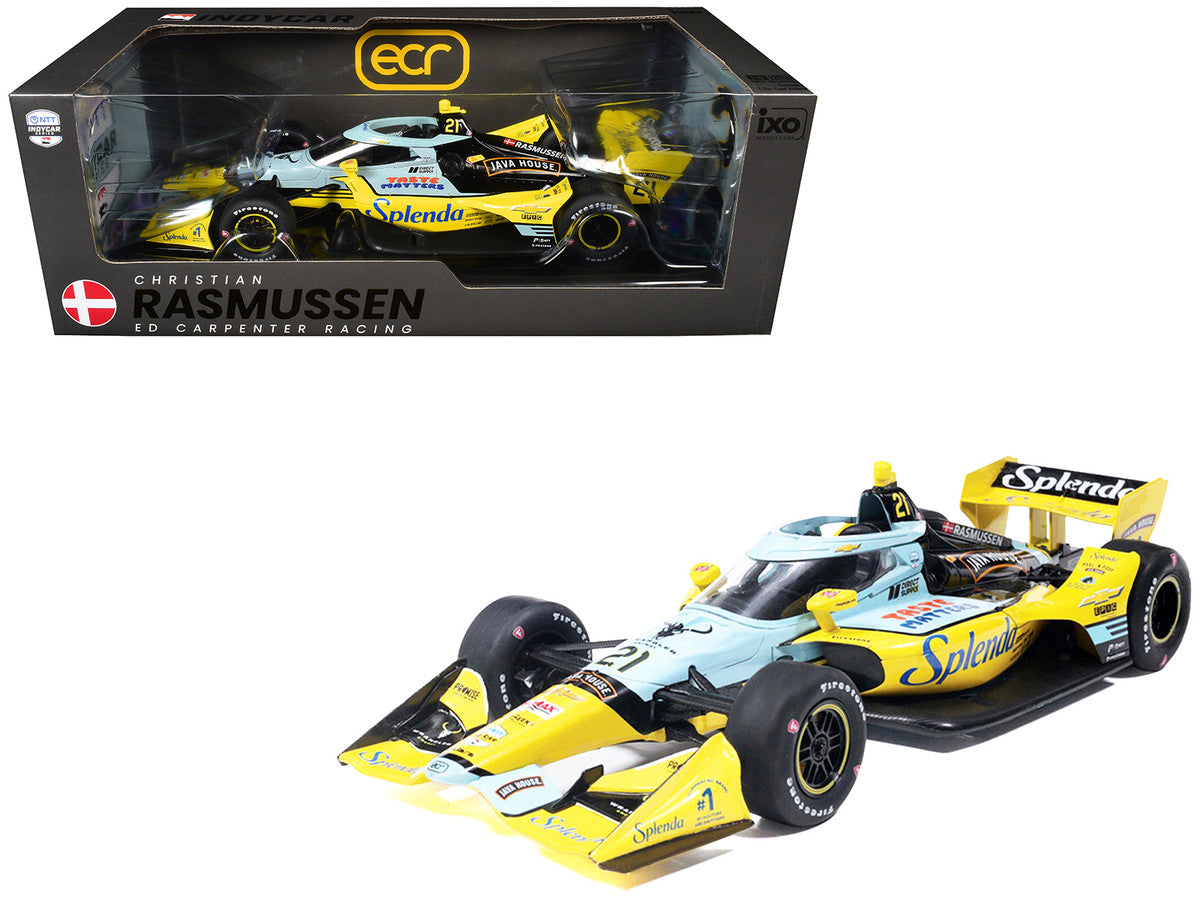 Dallara IndyCar #21 Christian Rasmussen "Splenda" Ed Carpenter Racing (Road Course Configuration) "NTT IndyCar Series" (2026) 1/18 Diecast Model Car by IXO Models LuxuryLifeWay Online Store