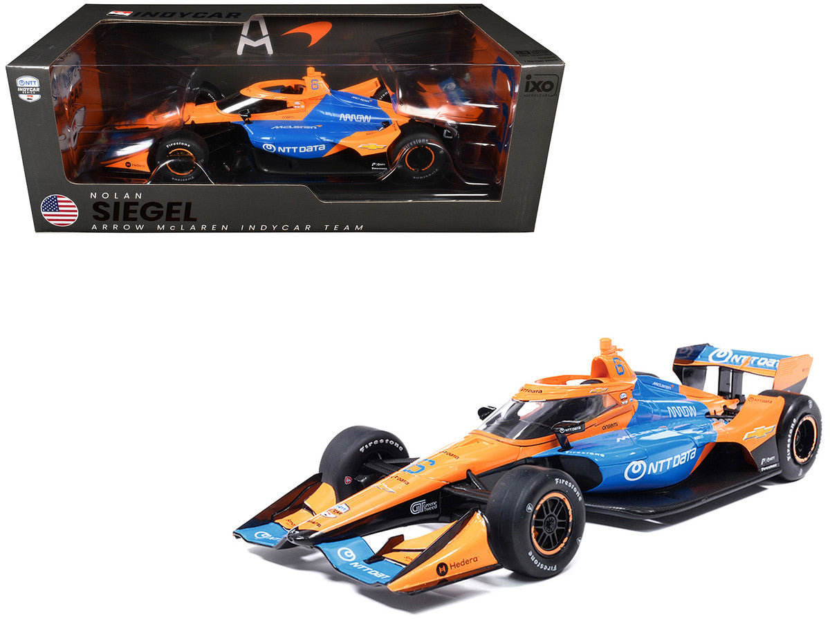 Dallara IndyCar #6 Nolan Siegel "NTT Data" Arrow McLaren (Road Course Configuration) "NTT IndyCar Series" (2026) 1/18 Diecast Model Car by IXO Models LuxuryLifeWay Online Store