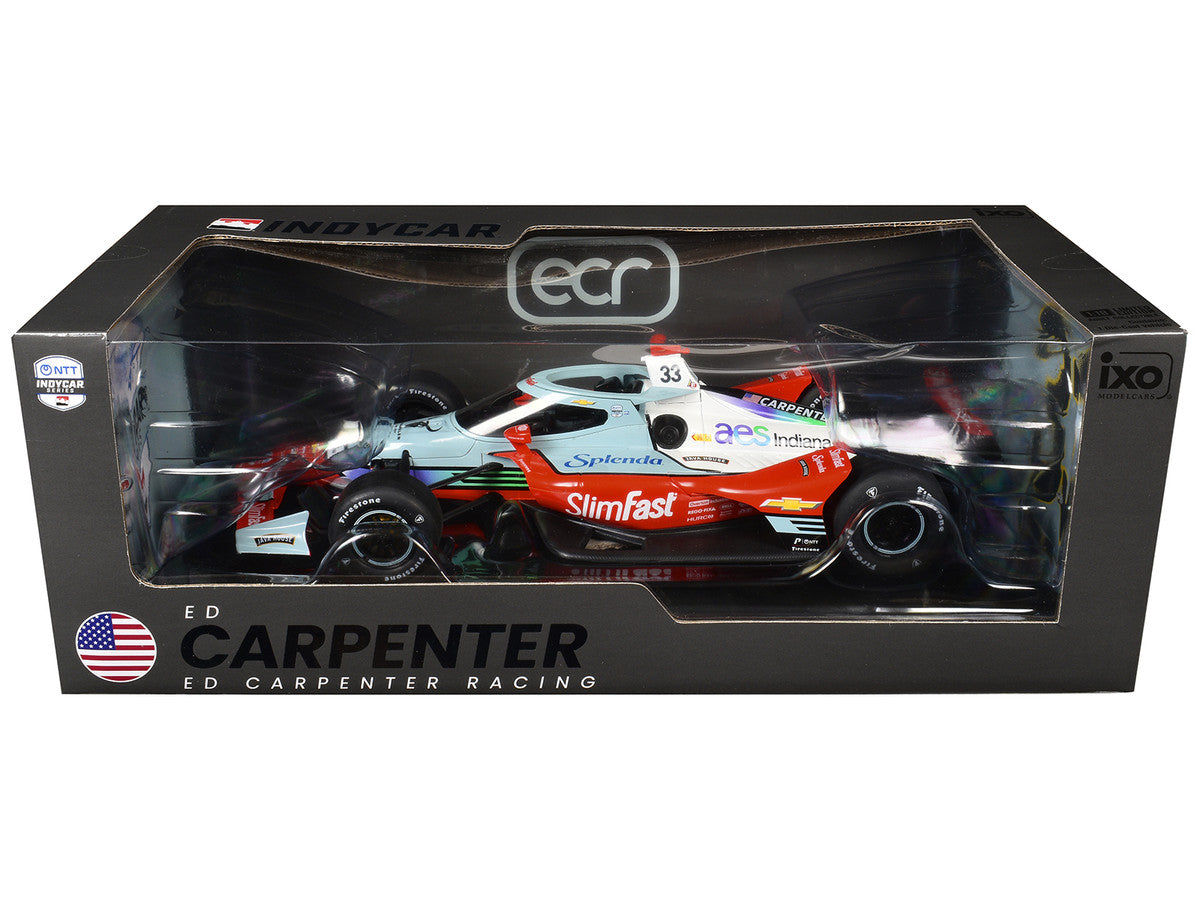 Dallara IndyCar #33 Ed Carpenter "Slim Fast" Ed Carpenter Racing (Road Course Configuration) "NTT IndyCar Series" (2026) 1/18 Diecast Model Car by IXO Models LuxuryLifeWay Online Store