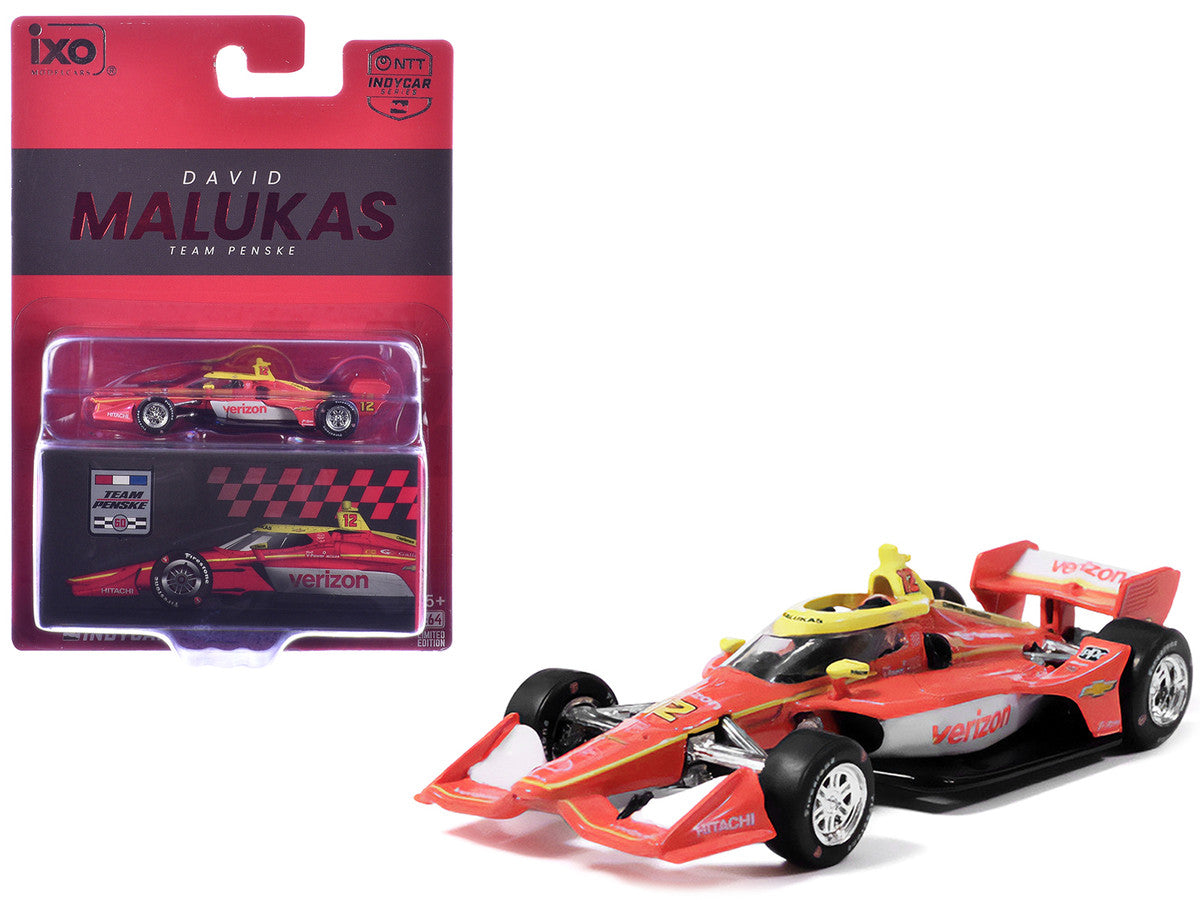 Dallara IndyCar #12 David Malukas "Verizon" Team Penske (Road Course Configuration) "NTT IndyCar Series" (2026) 1/64 Diecast Model by IXO Models LuxuryLifeWay Online Store
