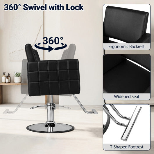 Barber Salon Chair Beauty Styling Chair with Hydraulic Pump and Adjustable Height 360?Swivel Spa Chair-Black LuxuryLifeWay Online Store