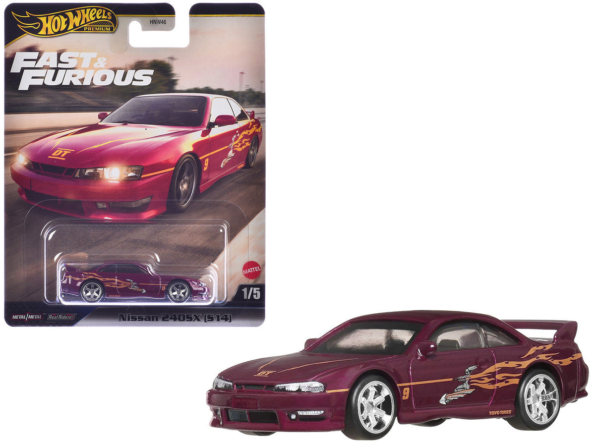 Nissan 240SX (S14) RHD (Right Hand Drive) Maroon with Graphics "The Fast and the Furious" (2001) Movie "Fast & Furious" Series Diecast Model Car by Hot Wheels LuxuryLifeWay Online Store