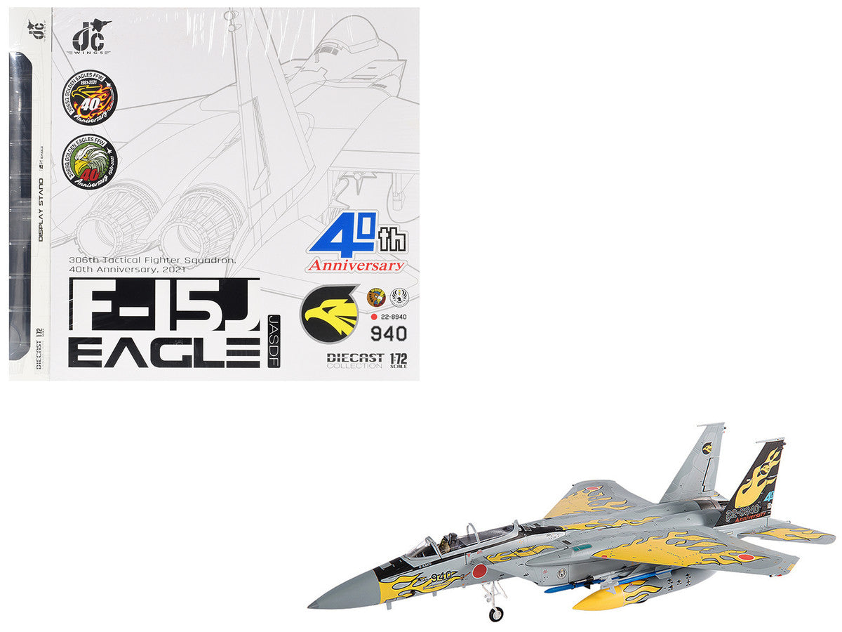Mitsubishi F-15J Eagle Fighter Aircraft "306th Tactical Fighter Squadron 40th Anniversary" (2021) JASDF (Japan Air Self-Defense Force) 1/72 Diecast Model by JC Wings LuxuryLifeWay Online Store