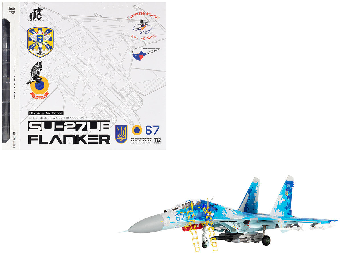Sukhoi Su-27UB Flanker Aircraft "831st Tactical Aviation Brigade" (2017) Ukrainian Air Forces 1/72 Diecast Model by JC Wings LuxuryLifeWay Online Store