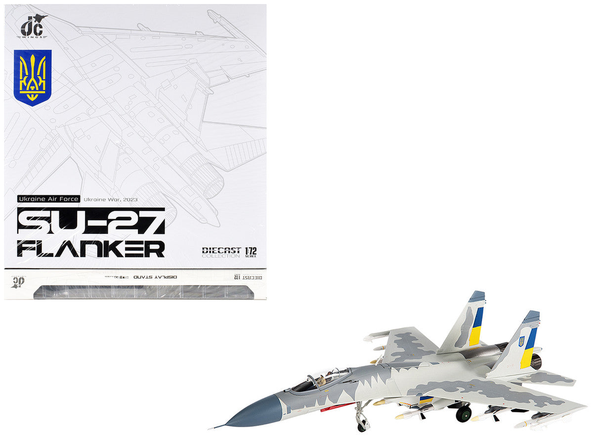 Sukhoi Su-27 Flanker Aircraft "Ukraine War" (2023) Ukrainian Air Forces 1/72 Diecast Model by JC Wings LuxuryLifeWay Online Store