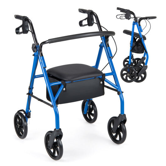 Rollator Walker with Seat and Height Adjustable Handles-Purple LuxuryLifeWay Online Store