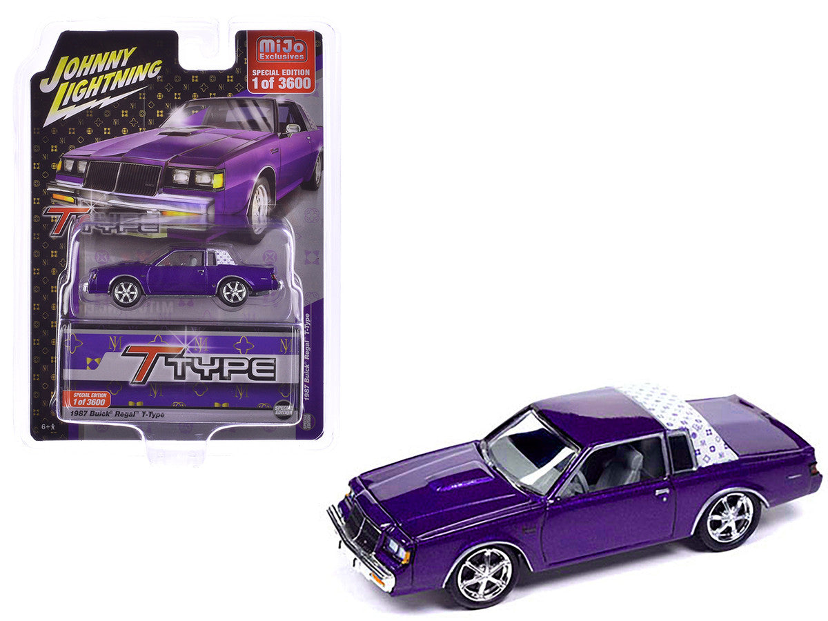 1987 Buick Regal T-Type Purple Metallic Limited Edition to 3600 pieces Worldwide 1/64 Diecast Model Car by Johnny Lightning LuxuryLifeWay Online Store