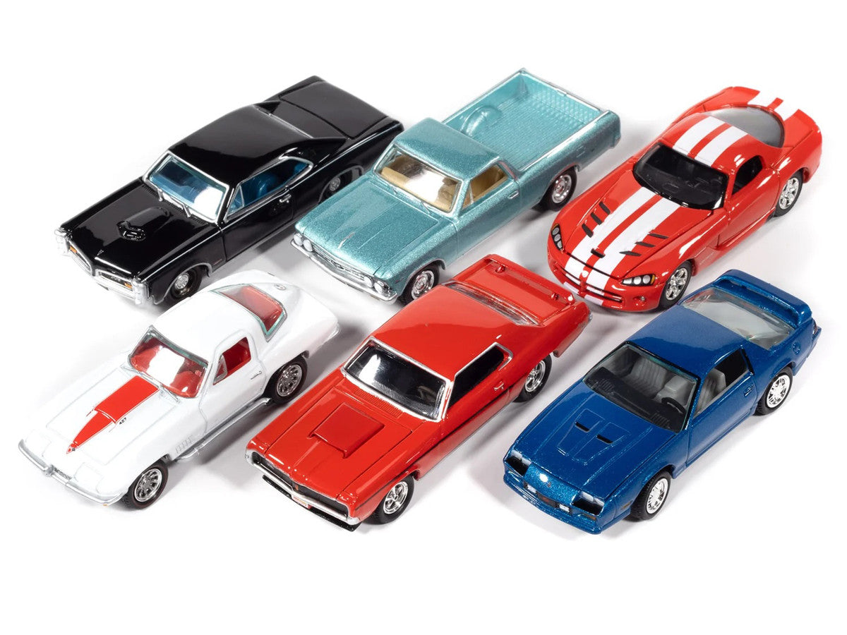 "Muscle Cars USA" 2025 Release 3 Set A of 6 pieces "MECUM Auctions" 1/64 Diecast Model Cars by Johnny Lightning LuxuryLifeWay Online Store