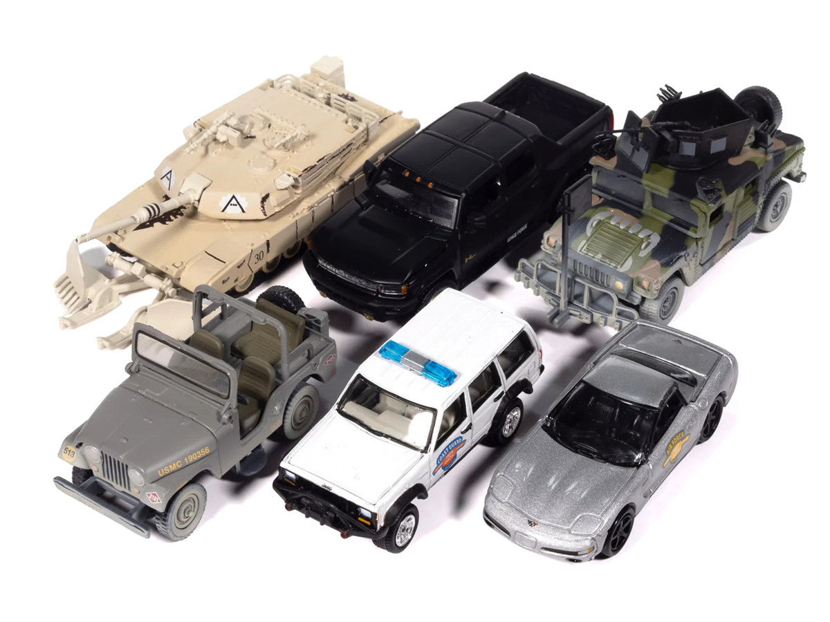 "Military" Set B of 6 pieces 2025 Release 2 Limited Edition 1/64 Diecast Model Cars by Johnny Lightning LuxuryLifeWay Online Store