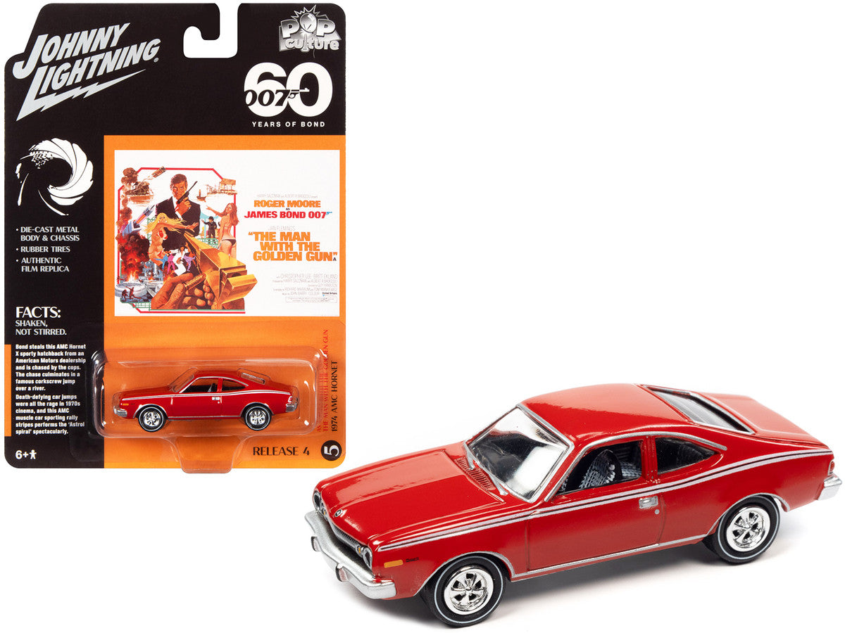 1974 AMC Hornet Red 007 James Bond "The Man with the Golden Gun" (1974) Movie "Pop Culture" 2022 Release 4 1/64 Diecast Model Car by Johnny Lightning LuxuryLifeWay Online Store