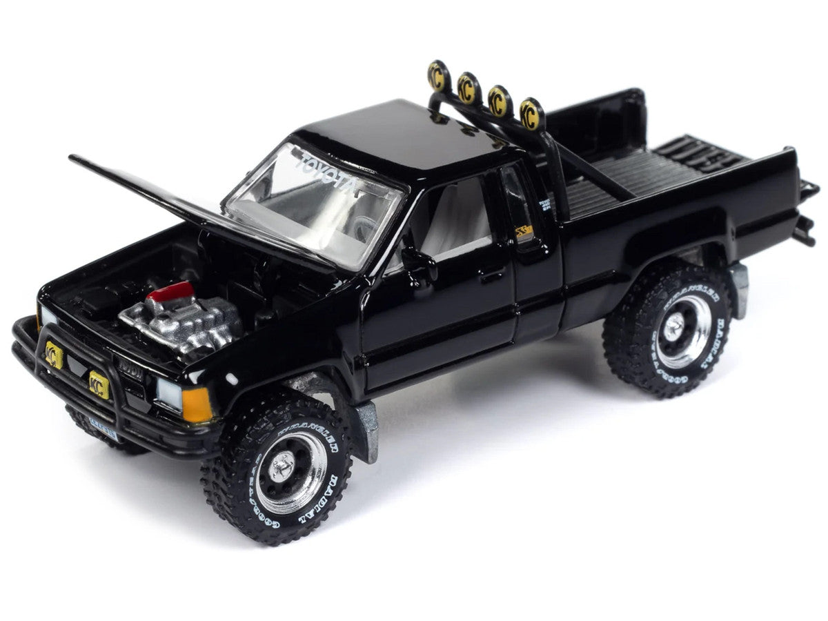 1985 Toyota SR5 Pickup Truck Black "Mystery Matinee" Movie Pop Culture 2024 Release 1 1/64 Diecast Model Car by Johnny Lightning LuxuryLifeWay Online Store