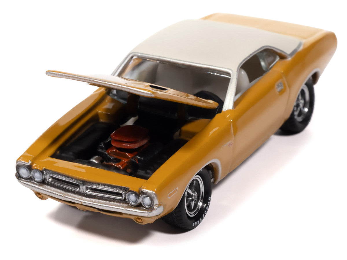 1971 Dodge Challenger R/T Butterscotch with White Top and Interior "Classic Gold Collection" 1/64 Diecast Model Car by Johnny Lightning LuxuryLifeWay Online Store